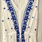 Japna Women’s  White Sheer Tank w/ Blue Trim Size SMALL Photo 0