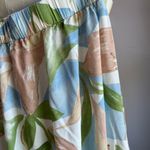 Girl and The Sun St Tropez Leaf Print Tiered Hem Midi Dress Size XL Blue Photo 8