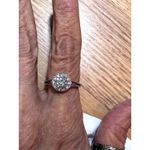1 ct Moissanite Round Cut Ring with Moissanite Accents Size 8 Silver Photo 9