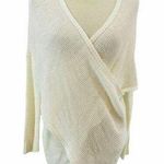 Lord & Taylor Design Lab Sweater Faux Wrap Cream Loop Knit Womens Small White Photo 0