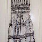 Chic Brown and White Backless Dress Black Size XL Photo 0