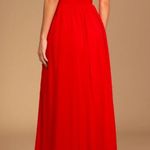 Lulu Little Love Red Swiss Dot Backless Ruffled Maxi Dress Size XS Photo 1