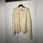 Carraig Donn Irish Wool Cableknit Aran full zip Sweater White Size M Photo 13