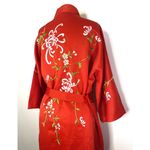 Vintage Japanese Red Embroidered Kimono Robe Long Sleeve Boho Hippie Jacket Size undefined Photo 5