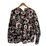 Who What Wear Floral Print Long Sleeve Back Button Up Shirt Size Large Photo 1