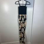 Evereve  Miley ribbed‎ bodice wide leg black floral Jumpsuit size xs pockets Photo 1