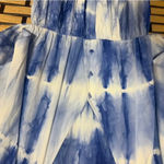 Alice + Olivia  Blue And White Tie Dye Silk Blend Dress Size Large Photo 3
