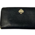 Kate Spade Vtg New York Black Genuine Pebbled Leather Zip Around Wallet Clutch Photo 0