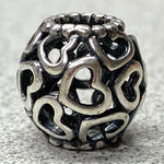 Authentic Pandora 925 Silver Openwork Hearts Bead Charm Jewelry Making Photo 0