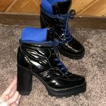 Steve Madden Y2K Jetta black & blue chunky heeled lace up boots Photo 4