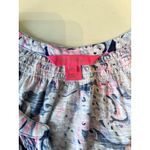 Lilly Pulitzer Breakwater Tint Party Wave Essie Tank Top Printed Button Large Photo 1