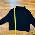 Stitch Drop Womens Large Black Ribbed Knit Turtle Neck Long Sleeve Crop Sweater Photo 4