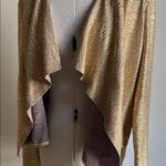 Topshop Gold Metallic Waterfall Shrug Cardigan Photo 3