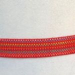 Vintage Kandell & Marcus Cherry Red Multicolor Rainbow Woven Belt Statement Photo 4