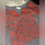Layerz Clothing black & white houndstooth burnt orange embroidery peasant top Size 3X Photo 1