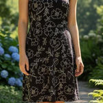 Loft Ann Taylor  Black And White Floral Dress Size 6 Photo 0