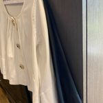 Vintage Shin Choi Swing Jacket Short Size Small White 3/4 sleeve Gold Button Photo 9