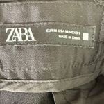 ZARA  Wide Leg High Rise Satin Trouser Dress Pant Belt Loops Pockets M Black Photo 6