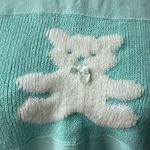 Vintage 80s Fashion Force Mint Green Teddy Bear Mock Neck Sweatshirt S Photo 3