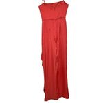 BCBG MaxAzria Ila Strapless Coral Satin Evening Dress Draped 0 Photo 3