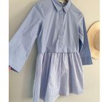 English Factory  | Stripe Contrast Mini Shirtdress in Powder Blue | Sz XS Photo 2