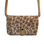 Anthropologie NWOT Crossbody Bag Woven Fabric Beige Sable Animal Graphic Clutch Photo 7