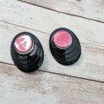 Vintage Clip On Earrings Dark Pink & Black Oval 1.25" Photo 9