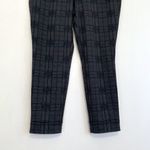 Ivanka Trump  Slim Ankle Pant Dark Gray Black Navy Plaid Ponte Pull On Crop Work Photo 2