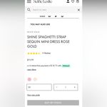 Selfie Leslie Shine Spaghetti Strap Sequin Mini Dress Rose Gold small never worn Photo 1