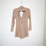 ASOS NWT  Design Linen Blend Double-Breasted Open Back Romper Women's Tan Size 2 Photo 1