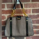 Eric Javits New York Woven Raffia Leather Shoulder Bag Gold Photo 1