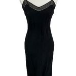 Victoria's Secret  Vintage Y2K Silk Black Maxi Mesh Neckline Dress Size Medium Photo 4