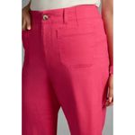 Maeve Anthropologie The Colette Linen Blend Wide-Leg Crop Pants Size 34 Geranium Photo 3