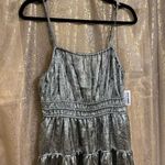 Old Navy  Metallic Silver Waist Defined Cami Midi Dress Size M NWT Photo 2
