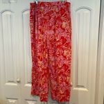 Marc New York Marc New‎ York Pink And Red Floral Linen Blend Pants Size XL Photo 1