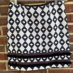 Merona  4 Black/White/Hot Pink Geometric A-Line Skirt Mini Lined Zip Closure Photo 0