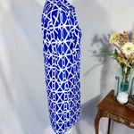 Jude Connally Geometric Print Shirt Dress – Blue & White Stretch Knit Sz M 🧡 Size M Photo 4