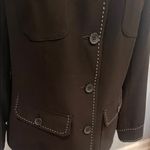 Covington Elegant Black Women's Jacket with Button front and white stitch  Detailing Photo 2