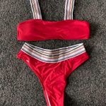 Boutique Clearance Red stretchy strap bikini set Photo 0