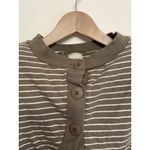 Vintage Mexx Cropped Short Sleeve Cardigan Women Medium Stripe Olive Green White Photo 2