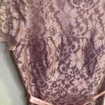 Jackie Jon Rose Pink Special Occasion Short Sleeve Knee Length Lace Dress 12 Photo 5