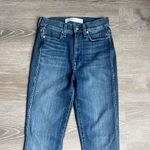 AYR  The Riser Skinny Jeans High Rise Stretchy Denim Raw Hem Neon Jupiter Photo 4