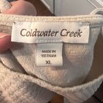 Coldwater Creek  Textured Pullover Sweatshirt Cream Waffle Size XL Patch Pockets Photo 9