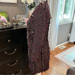 ZARA Basic Tweed Longline Coat Jacket XS Black Red Fringe Bouclé Photo 6