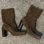 Cole Haan  Vintage 90s y2K Chunky Heel Suede Bootie Brown Women's Sz 8 Photo 0