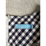 J. McLaughlin Dress Womens 4 Navy White Gingham Joselyn Ruffle Sleeve Shift Photo 1