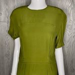 Liz Claiborne Vintage  silk green dress with buttons down the back short sleeve s Photo 3
