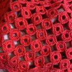 VINTAGE RED CIRCLE CUT OUT TUNIC / SWIM COVER UP DRESS Size L Photo 3