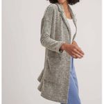 Marine layer  Women's Birdseye Collared Cardigan-Black/White Contrast Med Photo 1