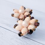 Vintage Clip On Earrings Dusky Pink & Brown Tones Western Germany Photo 3